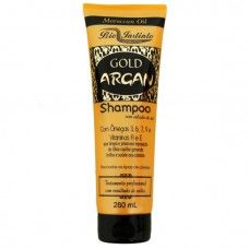 O Shampoo Gold Argan contém Ômegas 3, 6, 7, 9 e Vitaminas A